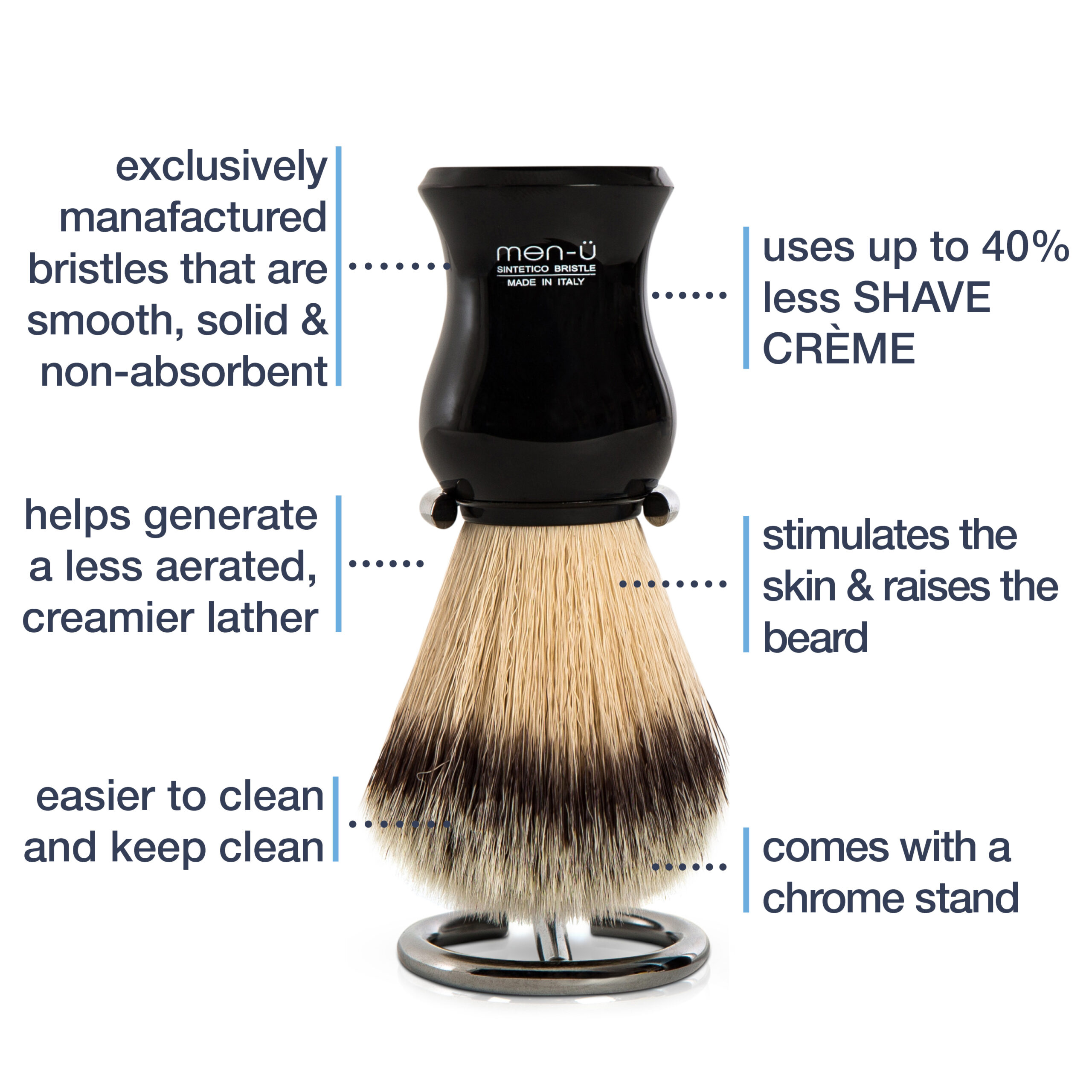 Premier Synthetic Shaving Brush (Black) - Image 2
