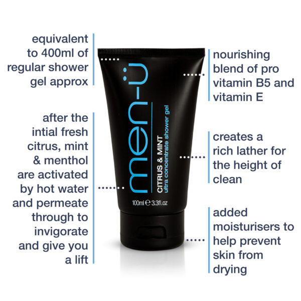 Citrus & Mint Shower Gel Tube 100ml - Image 3
